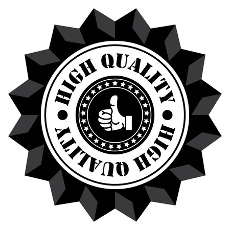 Black High Quality Sign Icon Label or Sticker Isolated on White Backgroundの写真素材