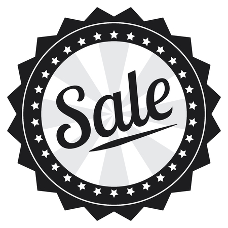 Black Sale Icon Label Sticker Sign or Banner Isolated on White Backgroundの写真素材