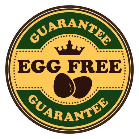 Green Vintage Egg Free Icon Badge Sticker or Label Isolated on White Backgroundの写真素材