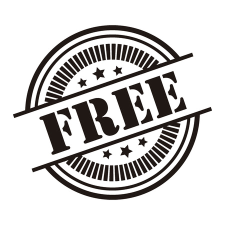 Black Free Icon,Sticker or Label Isolated on White Backgroundの写真素材