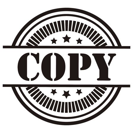 Black Copy Icon,Sticker or Label Isolated on White Backgroundの写真素材