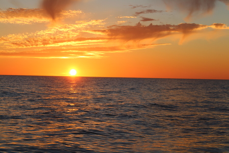 Sunset over seaの写真素材