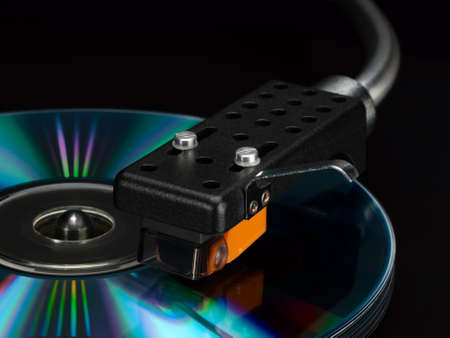 Player of vinyl disks and compact disk の写真素材