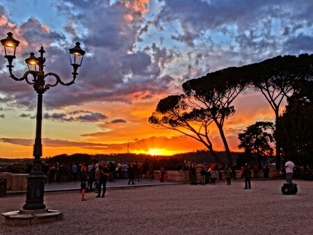 Sunset in Romeの写真素材
