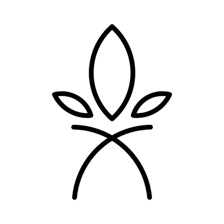 leaf plant nature line style icon vector illustration design, simple outline styleのイラスト素材