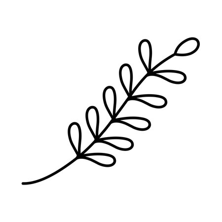 branch with leafs nature ecology line style icon vector illustration designのイラスト素材