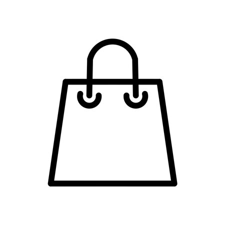 Shopping bag icon vector. A thin line sign. Isolated outline symbol illustrationのイラスト素材
