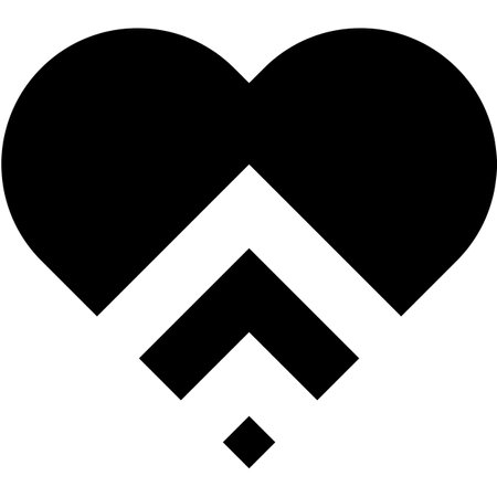 Heart and arrow vector icon. Flat black symbol. Pictogram is isolated on a white background. Designed for web and software interfaces.のイラスト素材