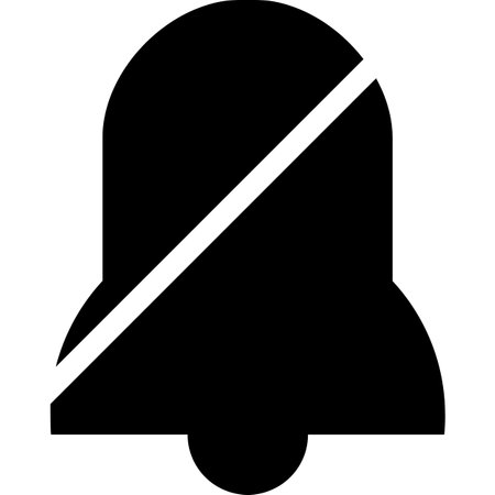 No bell icon. Prohibition sign. Vector illustration, flat design.のイラスト素材