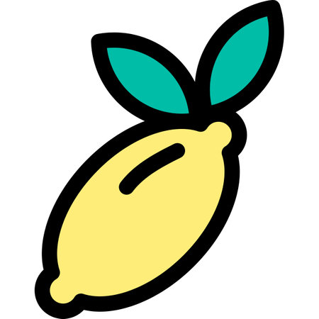 Lemon icon, vector illustration on white background. Flat style.のイラスト素材