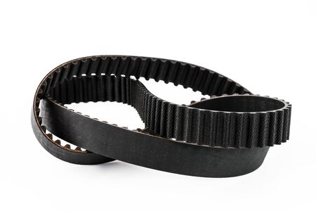 New Timing Belt isolated on the white background.の写真素材