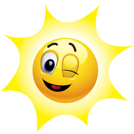 Winking smiling ballのイラスト素材