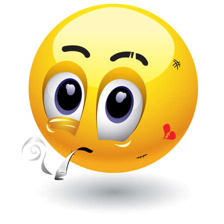 Smiling ball smokingのイラスト素材