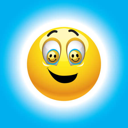 Smiling ball with smileys in eyesのイラスト素材