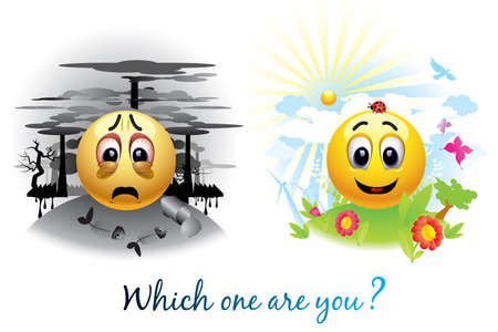 Smiley ball sending message about pollutionのイラスト素材