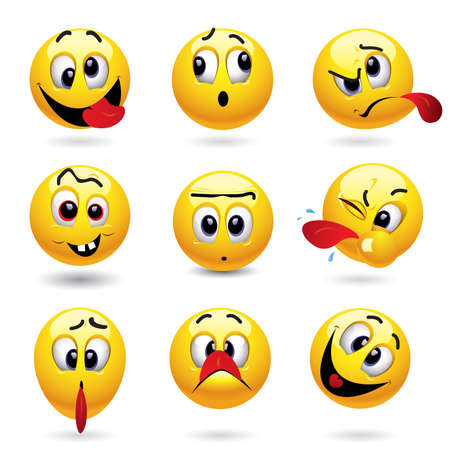 Smiley balls showing funny faceのイラスト素材