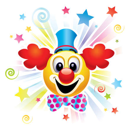 Smiley ball as clown in the circusのイラスト素材