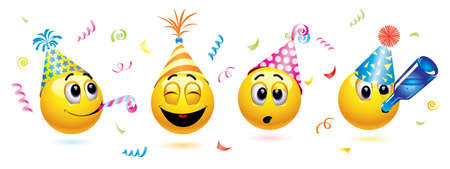 Smiley balls going to a partyのイラスト素材