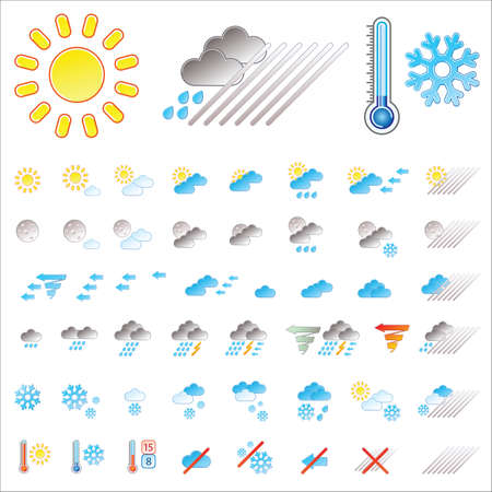 Pictograms which represent weather conditionsのイラスト素材