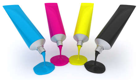 Cyon,Magenta,Yellow,and Black watercolor