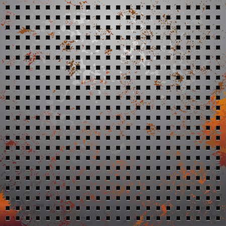 illustration of a metallic background with perforationのイラスト素材