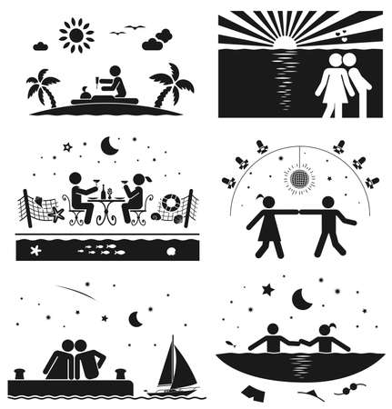 Love couple on vacation at the seaのイラスト素材
