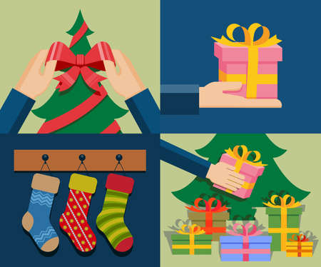 Christmas icons, elements and illustrationsのイラスト素材
