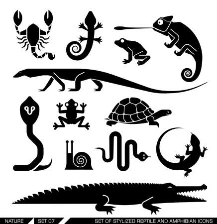 Set of various animal iconsのイラスト素材