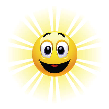 Positive smiling ball. Smiling ball being happy and enjoying.のイラスト素材