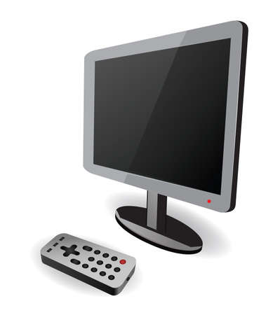 Illustration of TV screen with remote. Modern way of living.のイラスト素材
