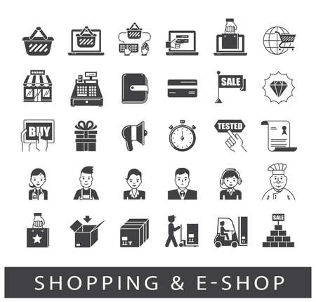 Various shopping icons. Premium quality elements. Can be applied for websites for online shopping.のイラスト素材