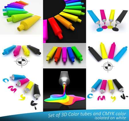 Ideal presentation for graphic and printing industry. High quality 3D model isolated on white.の写真素材