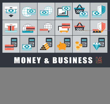 Set of money and business icons. Collection of premium quality web icons.のイラスト素材