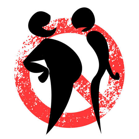 Icons representing problem of wealth distribution inequality. Stop inequalities among people.のイラスト素材