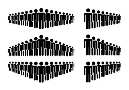 Group of People. People Figure Pictogram Icons. Crowd signs. のイラスト素材