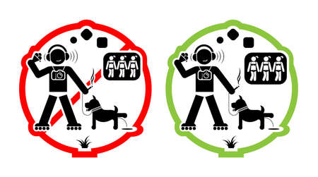 Pictogram, No Sign. Funny No Sign, isolated on white background.のイラスト素材