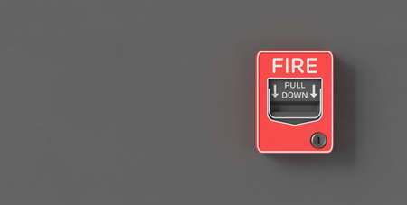 Fire procetion switch on gray background.