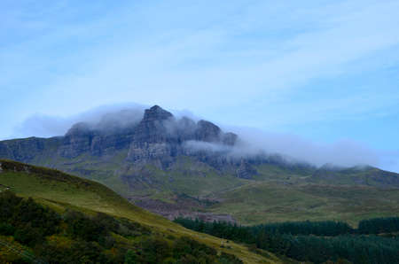 Clouds surrounding the Old Man of Storr on the Isle of Skye.