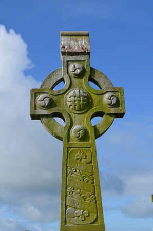 Gorgeous stone celtic cross in Ireland.の写真素材