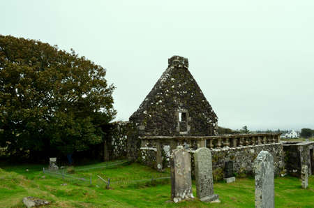Stone burial ground on the Isle of Skye in Scotland.の写真素材
