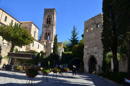 Piazza along the Amalfi Coast in Italy.