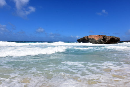 Stunning rock formation known as the Moro off of Aruba.