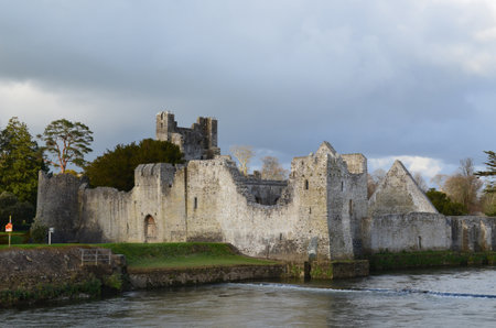 Desmond castle ruins in the sunshine in Ireland.