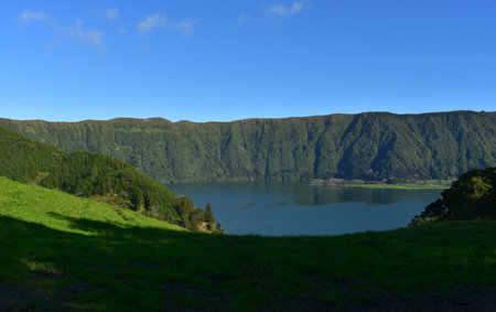 Beautiful scenic view of Sete Cidades on the Azores.