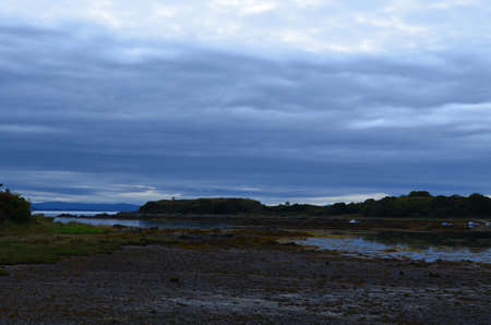 Dark blue skies off the coast of Scotland