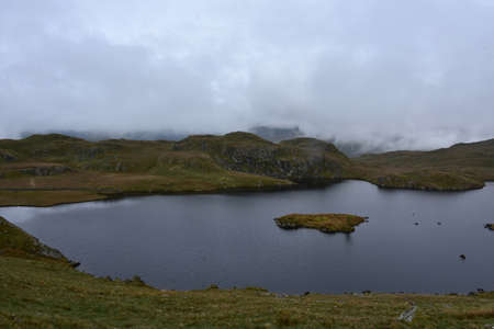 Beautiful scenic views of Angle Tarn in North England.の写真素材