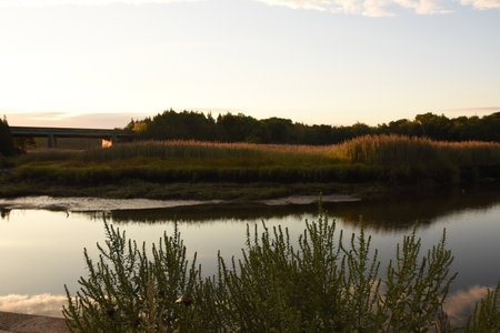 Fantastic views at sunrise of Jones river water way in Kingston Massachusetts.