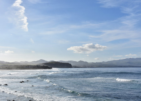 Stunning coastline of Sao Miguel just before dusk.の写真素材