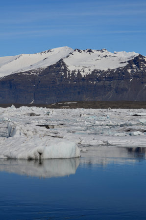 Gorgeous summer views of a glacier melting in Iceland.
