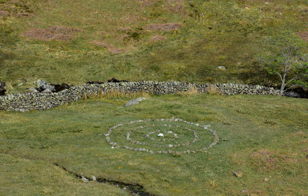 Ancient stone circle in a field in England.の写真素材